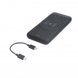 Deltaco Langaton varavirtalähde magneetilla, USB-C ja USB-A, 10 000 mAh, musta