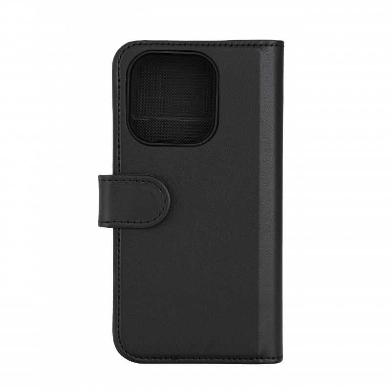 Deltaco Lompakkokotelo iPhone 15 Prolle, 2-osainen, irrotettava magneettikuori, musta
