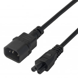 Deltaco 1902268 virtajohto musta 1 m IEC C14 C5 liitin