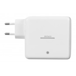 Deltaco USB-C-seinälaturi, kiinteä varavirtalähde, GaN-teknologia, 9600 mAh, valkoinen