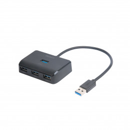 Deltaco USB-A-hubi, 4 porttia, 5 Gbit s, lisävirran syöttö, musta