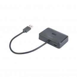 Deltaco USB-A-hubi, 4 porttia, 5 Gbit s, lisävirran syöttö, musta