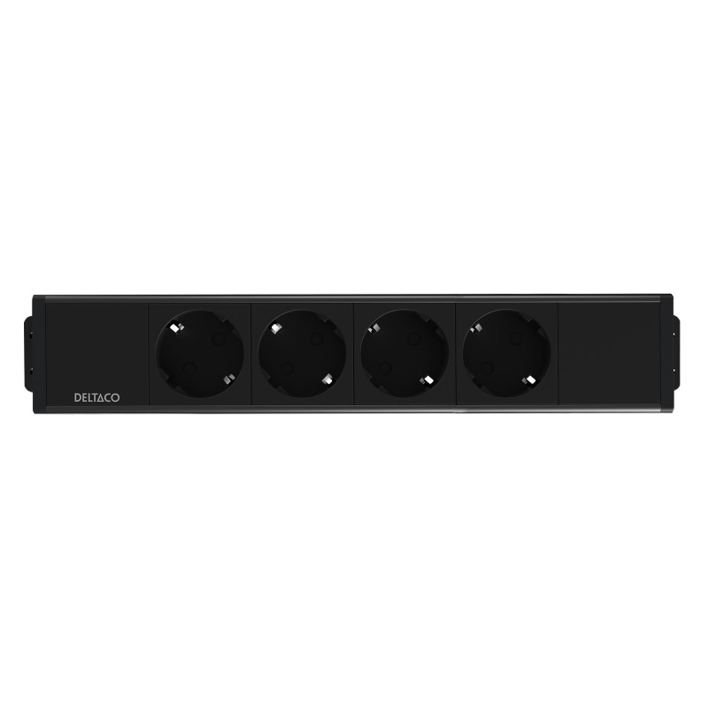 Deltaco OFFICE Under-desk Outlet, 4 outlets, GST18 end caps