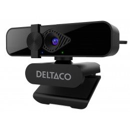 Deltaco 360° kääntyvä 2K QHD -verkkokamera, kallistus ylös alas, 3.7MP, musta