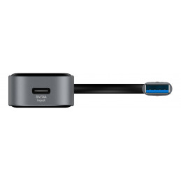 Deltaco USB-A Hub, 5 Gbit s, 4x USB-A, läpinäkyvä