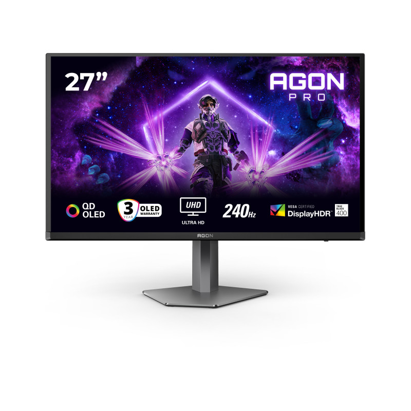 AOC G2 AG276UZD tietokoneen litteä näyttö 67,3 cm (26.5") 3840 x 2160 pikseliä 4K Ultra HD OLED musta