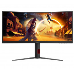 AOC G4 CU34G4 tietokoneen litteä näyttö 86,4 cm (34") 3440 x 1440 pikseliä Wide Quad HD LED musta, Punainen