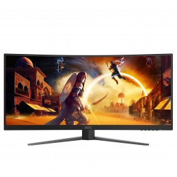 AOC G4 CU34G4 tietokoneen litteä näyttö 86,4 cm (34") 3440 x 1440 pikseliä Wide Quad HD LED musta, Punainen