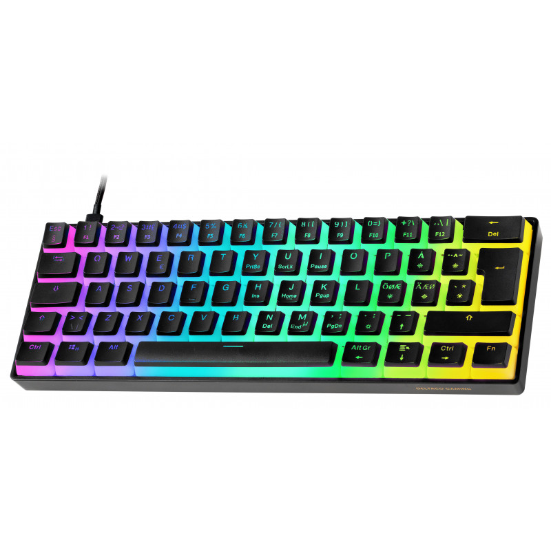 Deltaco Gaming GAM-075V2 näppäimistö Pelaaminen USB QWERTY Sveitsi musta