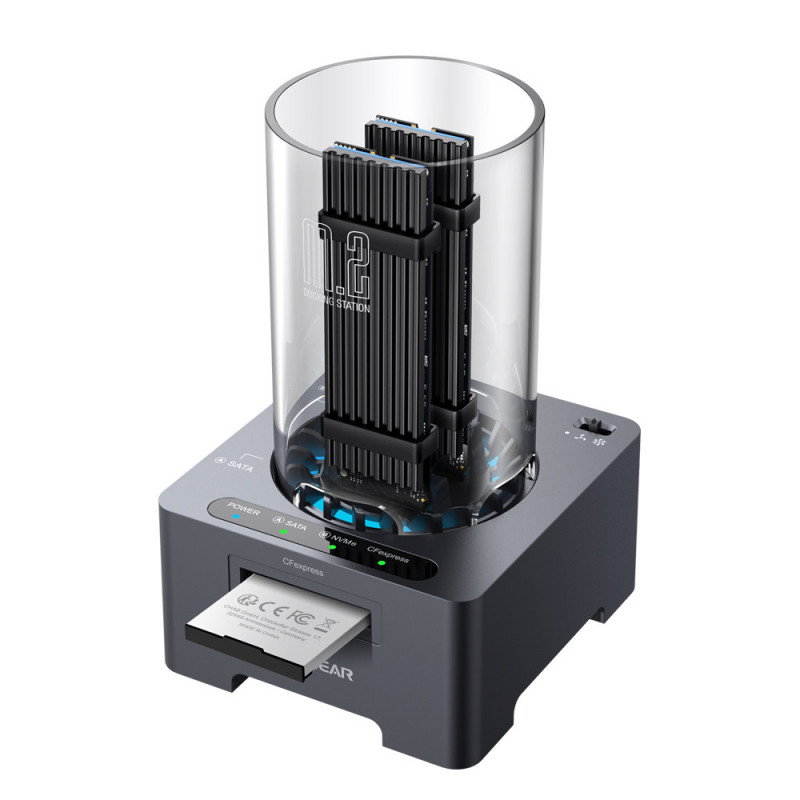 GRAUGEAR G-M2DK-CR-10G tallennusaseman telakointiasema USB 3.2 Gen 2 (3.1 Gen 1) Type-C Harmaa