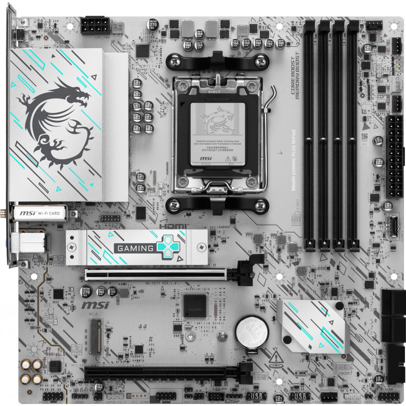 MSI B840M GAMING PLUS WIFI6E emolevy AMD B840 Pistoke AM5 mikro ATX