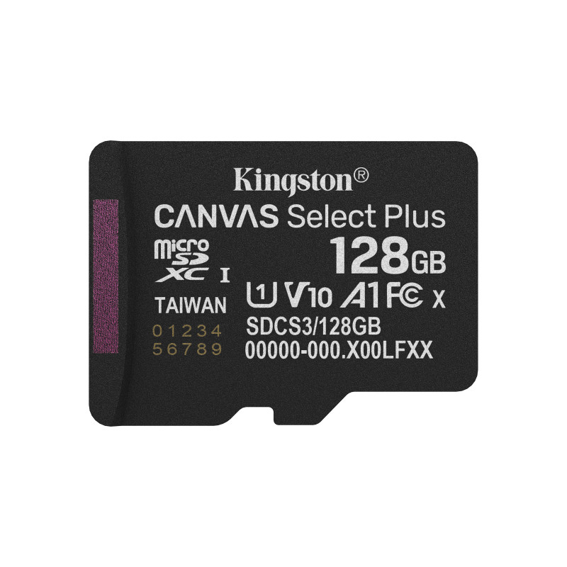 Kingston Technology Canvas Select Plus Gen3 128 GB MicroSDXC UHS-I Luokka 10