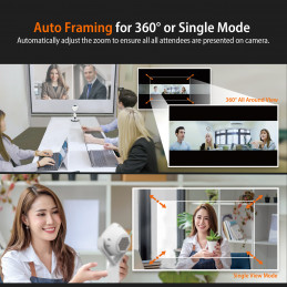 j5create JVU368-N 360° AI-Powered-verkkokamera ja kaiutinpuhelin