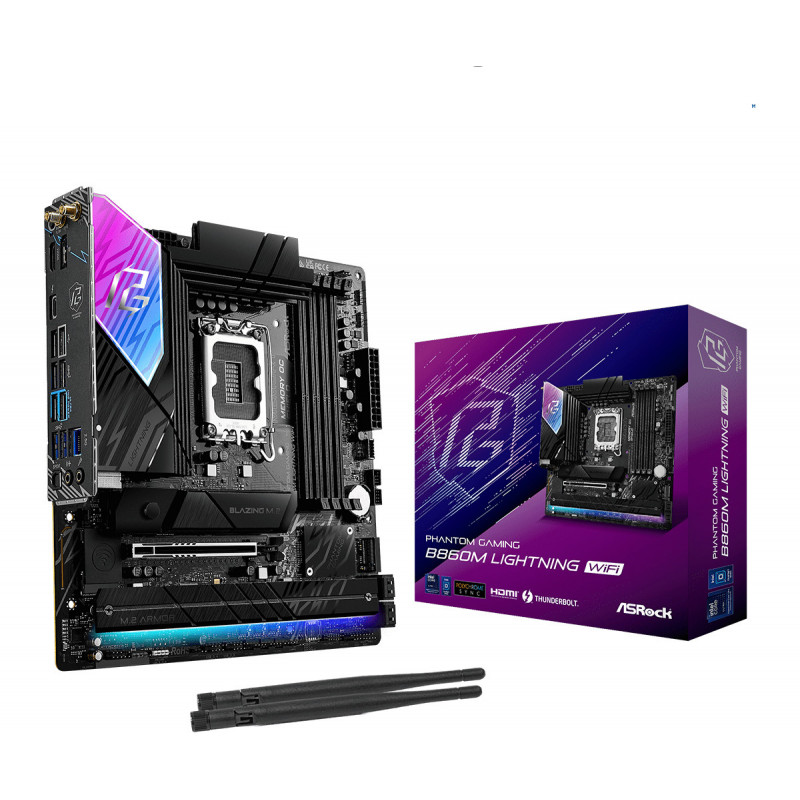 Asrock B860M Lightning WiFi Intel B860 LGA 1851 (Socket V1) mikro ATX