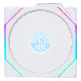 Lian Li Uni Fan TL120 LCD Reverse Blade Wireless Tietokonekotelo Tuuletin 12 cm Valkoinen 1 kpl
