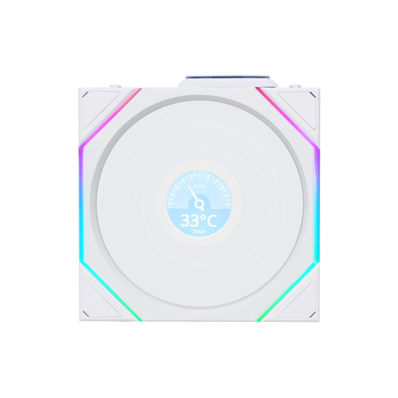 Lian Li Uni Fan TL120 LCD Reverse Blade Wireless Tietokonekotelo Tuuletin 12 cm Valkoinen 1 kpl