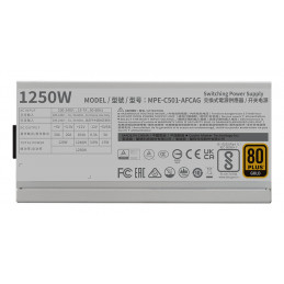 Cooler Master MWE Gold 1250 V2 ATX 3.1 White Edition virtalähdeyksikkö 1250 W 24-pin ATX Valkoinen