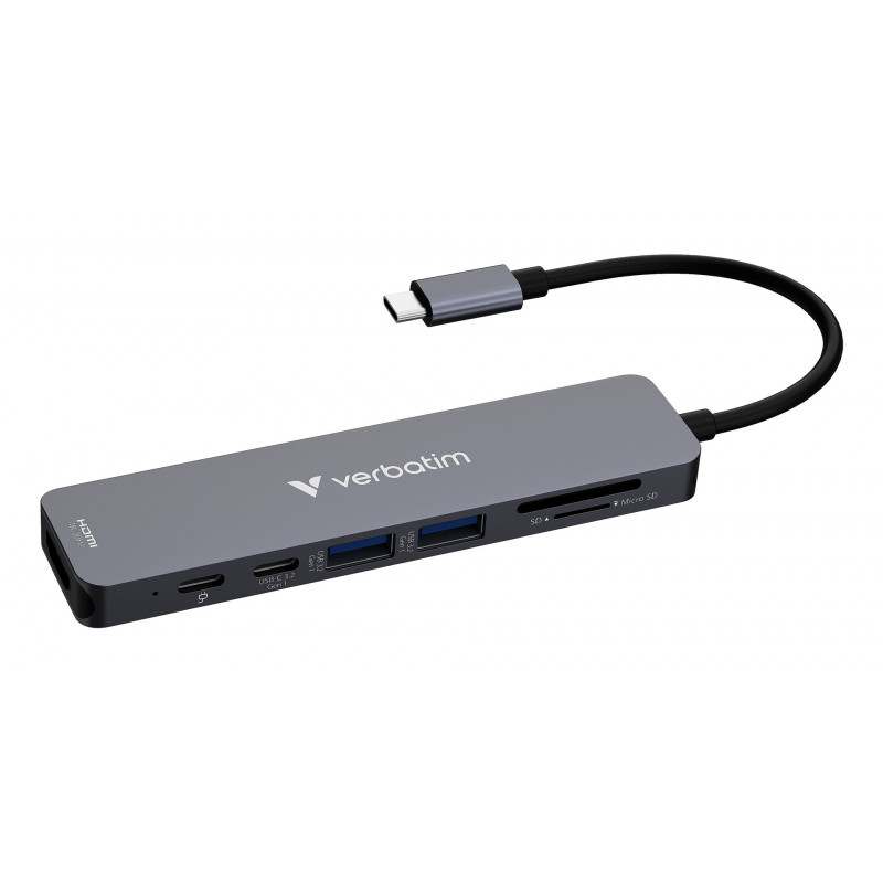 Verbatim 32158 keskitin USB 3.2 Gen 1 (3.1 Gen 1) Type-C 5000 Mbit s Harmaa