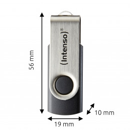 Intenso USB 128GB OFFICE LINE 3.2 Gen1 Silver-Black USB-muisti USB A-tyyppi 3.2 Gen 1 (3.1 Gen 1) musta, Hopea