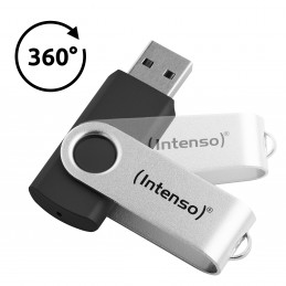 Intenso USB 256GB OFFICE LINE 3.2 Gen1 Silver-Black USB-muisti USB A-tyyppi 3.2 Gen 1 (3.1 Gen 1) musta, Hopea
