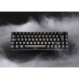 Deltaco Gaming GAM-100-DE näppäimistö Pelaaminen USB + RF Wireless + Bluetooth QWERTZ Saksa musta