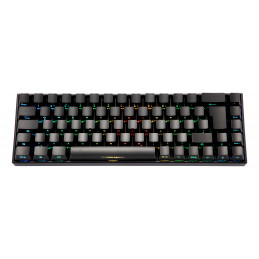 Deltaco Gaming GAM-100-DE näppäimistö Pelaaminen USB + RF Wireless + Bluetooth QWERTZ Saksa musta
