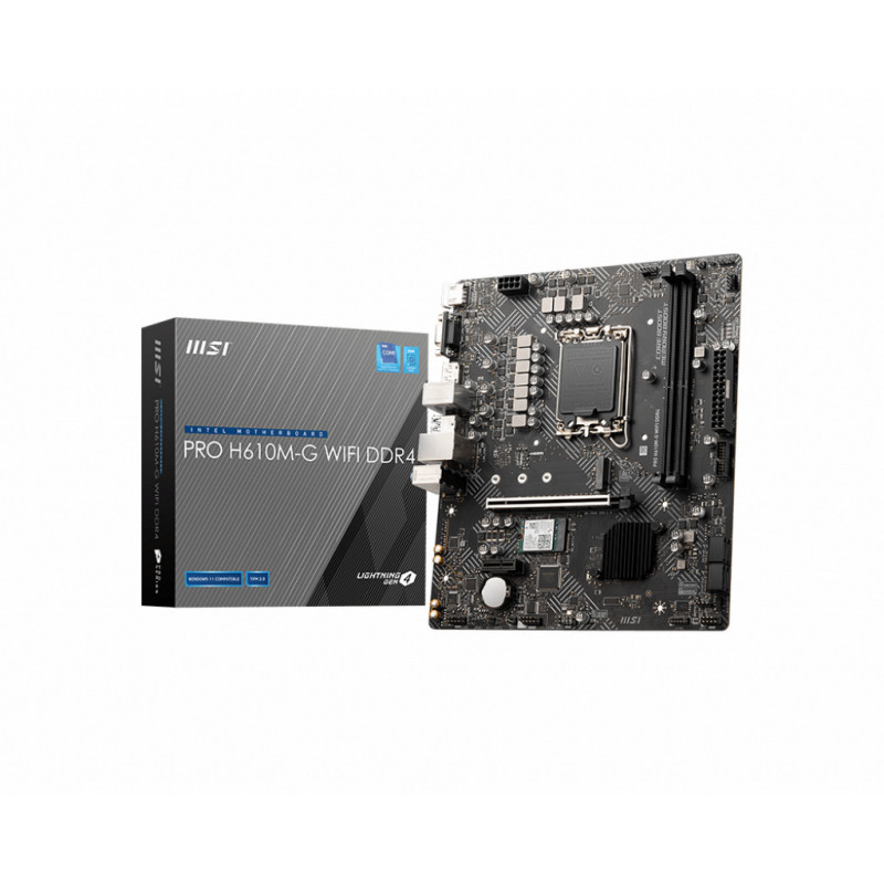 MSI PRO H610M-G WIFI DDR4 emolevy Intel H610 LGA 1700 mikro ATX