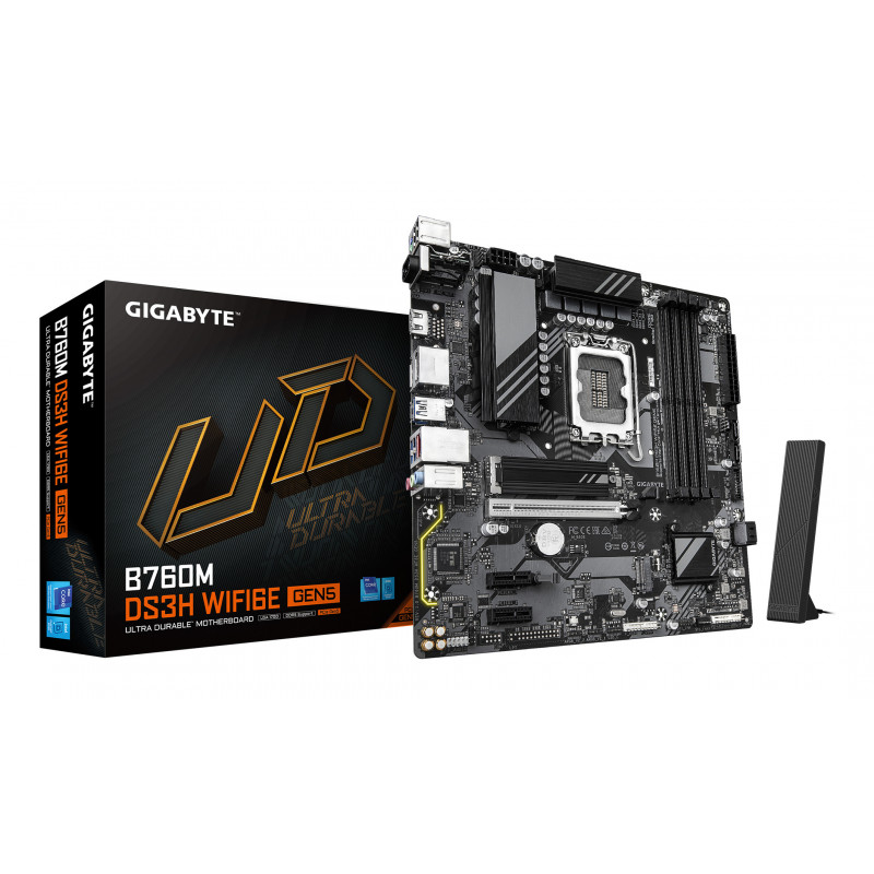 GIGABYTE B760M DS3H WIFI6E GEN5 Intel B760 Express LGA 1700 mikro ATX