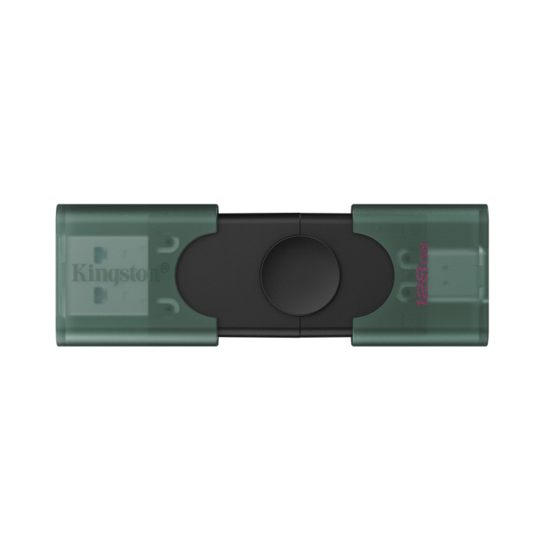 Kingston Technology DataTraveler DuoG2 USB-muisti 128 GB USB Type-A   USB Type-C 3.2 Gen 1 (3.1 Gen 1) musta, Vihreä