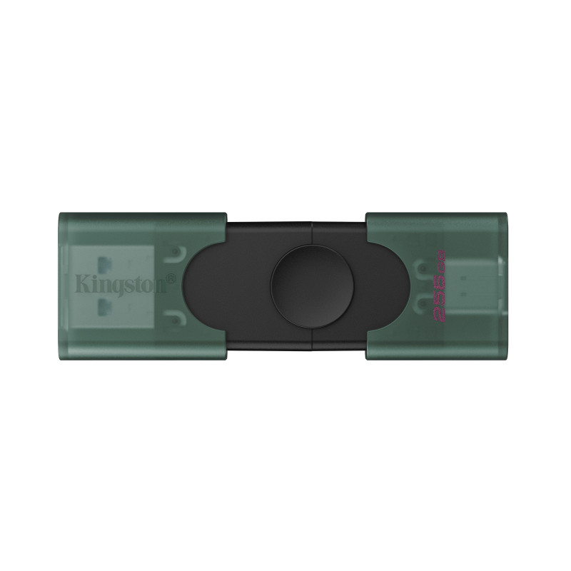 Kingston Technology DataTraveler DuoG2 USB-muisti 256 GB USB Type-A   USB Type-C 3.2 Gen 1 (3.1 Gen 1) musta, Vihreä