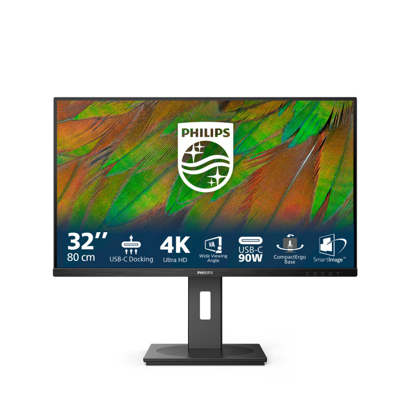 Philips 3000 series 32B1U3900 00 tietokoneen litteä näyttö 80 cm (31.5") 3840 x 2160 pikseliä 4K Ultra HD LCD musta