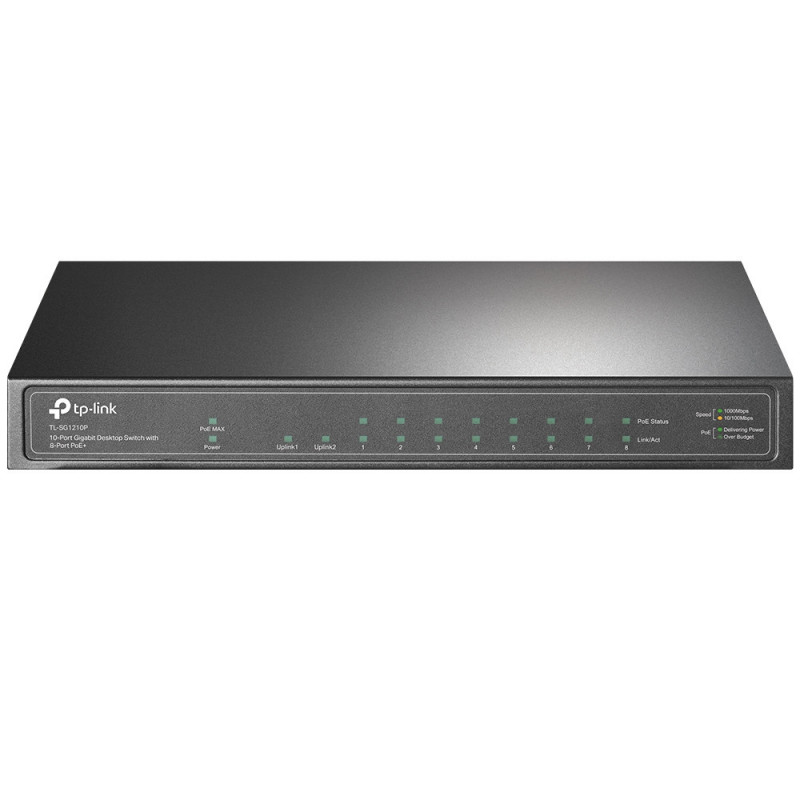 TP-LINK TL-SG1210P Gigabit Ethernet (10 100 1000) Power over Ethernet -tuki Harmaa