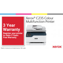 Xerox C235, A4, 22 s min, langaton, kopiointi tulostus skannaus faksaus, PS3 PCL5e 6 ADF, 2 alustaa, yht. 251 arkkia