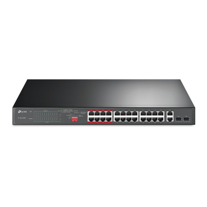 TP-LINK TL-SL1226P Hallitsematon Fast Ethernet (10 100) Power over Ethernet -tuki 1U Harmaa