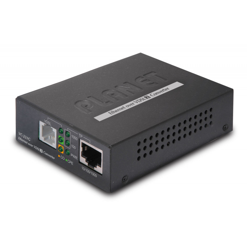 PLANET VC-231G verkon mediamuunnin 1000 Mbit s musta