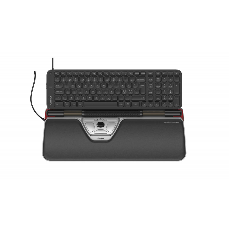 Contour Design Contour RollerMouse Red Plus & Balance Mid-Size näppäimistö- paketti, Langallinen, Pohjoismainen