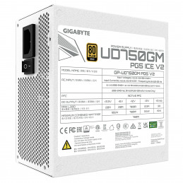 GIGABYTE UD750GM PG5 V2 ICE virtalähdeyksikkö 750 W 20+4 pin ATX ATX Valkoinen