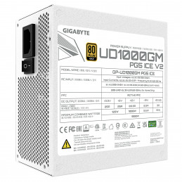 GIGABYTE UD1000GM PG5 V2 ICE virtalähdeyksikkö 1000 W 20+4 pin ATX ATX Valkoinen