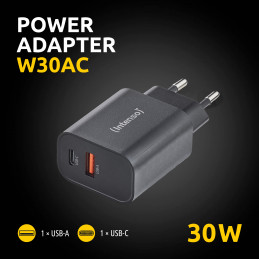 Intenso 7803010 virta-adapteri ja vaihtosuuntaaja Sisätila 30 W musta