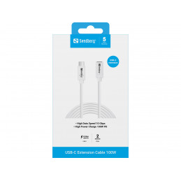 Sandberg 136-55 USB-kaapeli USB 3.2 Gen 2 (3.1 Gen 2) 2 m USB C Valkoinen