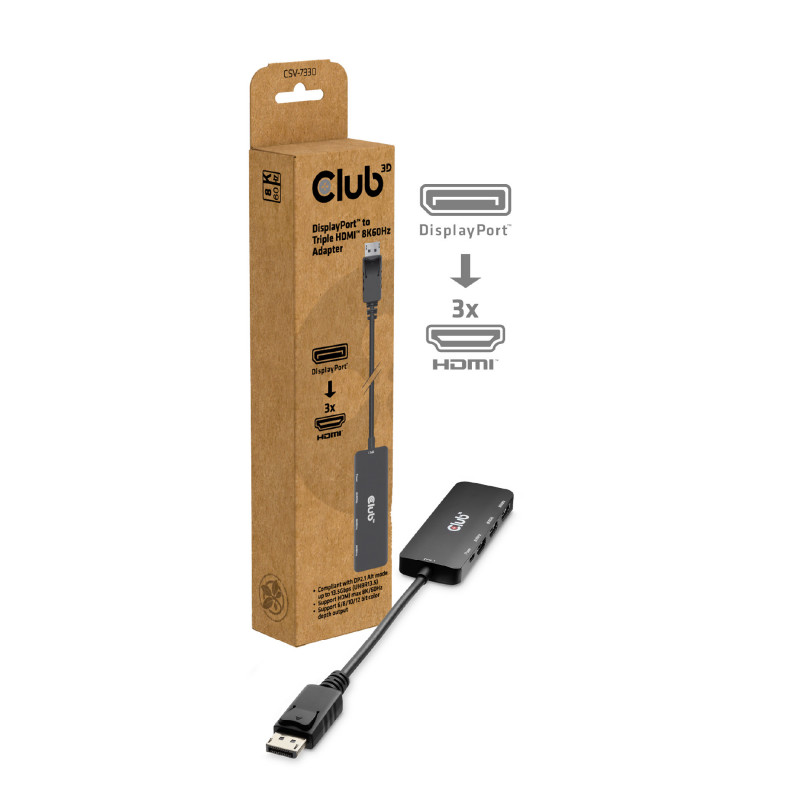 CLUB3D CSV-7330 keskitin DisplayPort