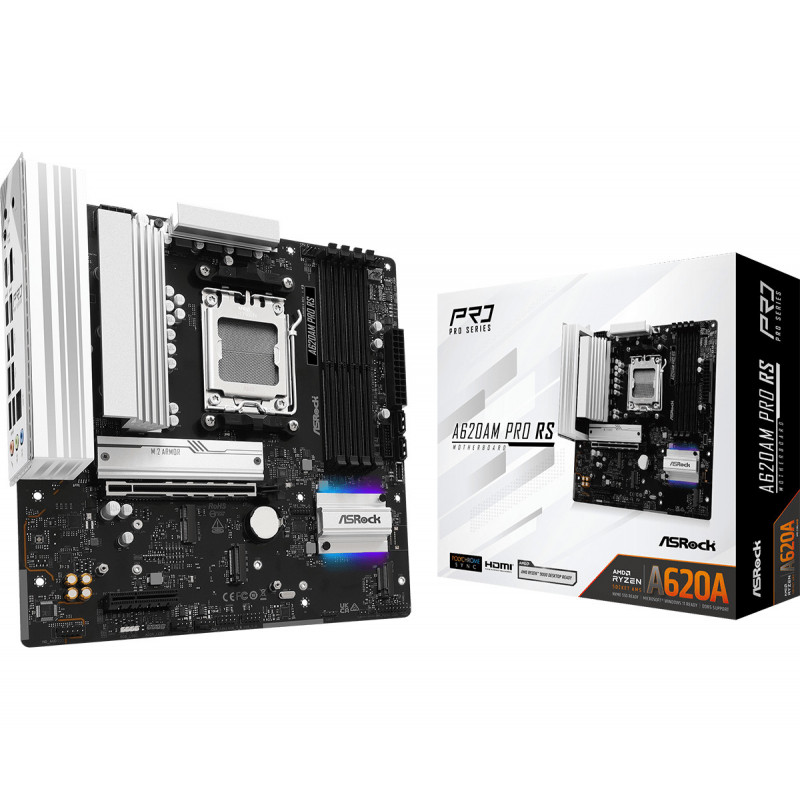 Asrock A620AM Pro RS AMD A620A Pistoke AM5 mikro ATX