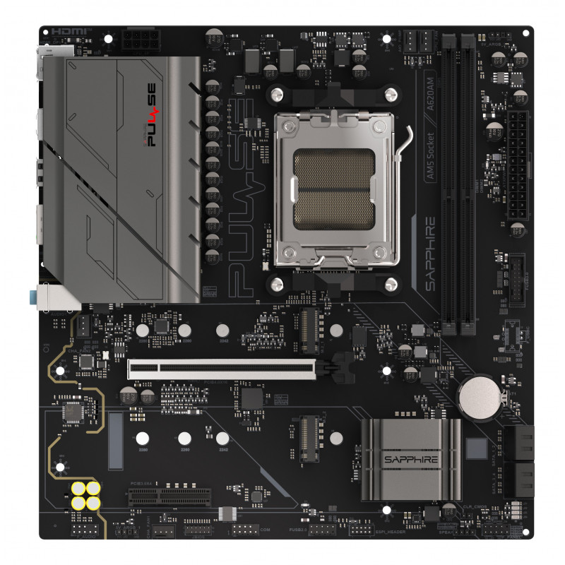 Sapphire PULSE A620AM AMD A620A Pistoke AM5 mikro ATX