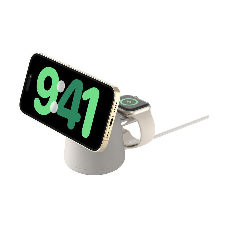 Belkin BoostCharge Pro Kuulokkeet, Älypuhelin, Älykello Beige AC Langaton lataaminen Pikalataus Sisätila