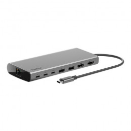 Belkin INC015BTSGY-CZ kannettavien tietokoneiden telakka ja porttitoistin Langallinen USB 3.2 Gen 1 (3.1 Gen 1) Type-C Alumiini