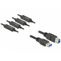 DeLOCK 85382 USB-kaapeli USB 3.2 Gen 1 (3.1 Gen 1) 20 m USB A USB B musta