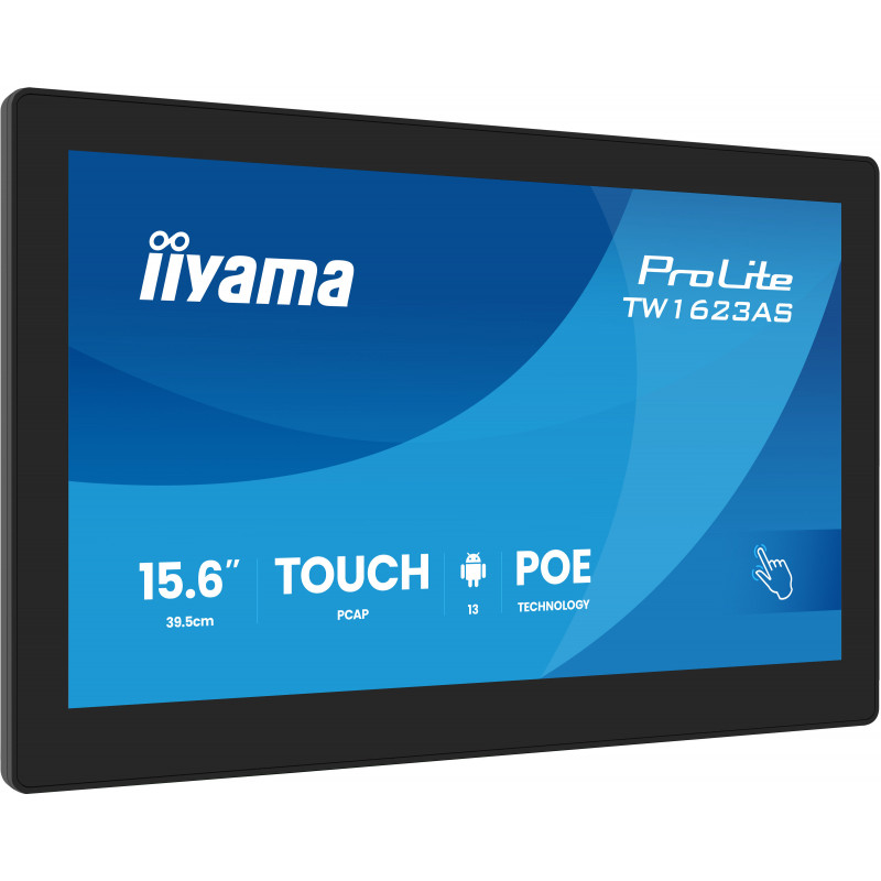 iiyama TW1623AS-B3P infonäyttö Interaktiivinen litteä paneeli 39,6 cm (15.6") LED Wi-Fi 450 cd m² Full HD musta Kosketusnäyttö