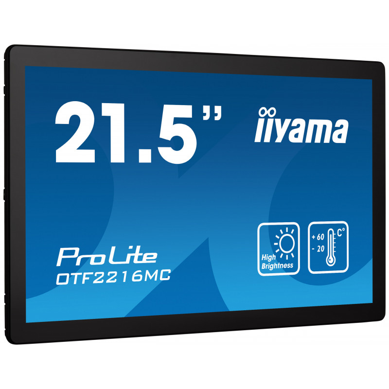 iiyama OTF2216MC-B1 infonäyttö Digitaalinen litteä infotaulu 54,6 cm (21.5") LCD 1100 cd m² Full HD musta Kosketusnäyttö