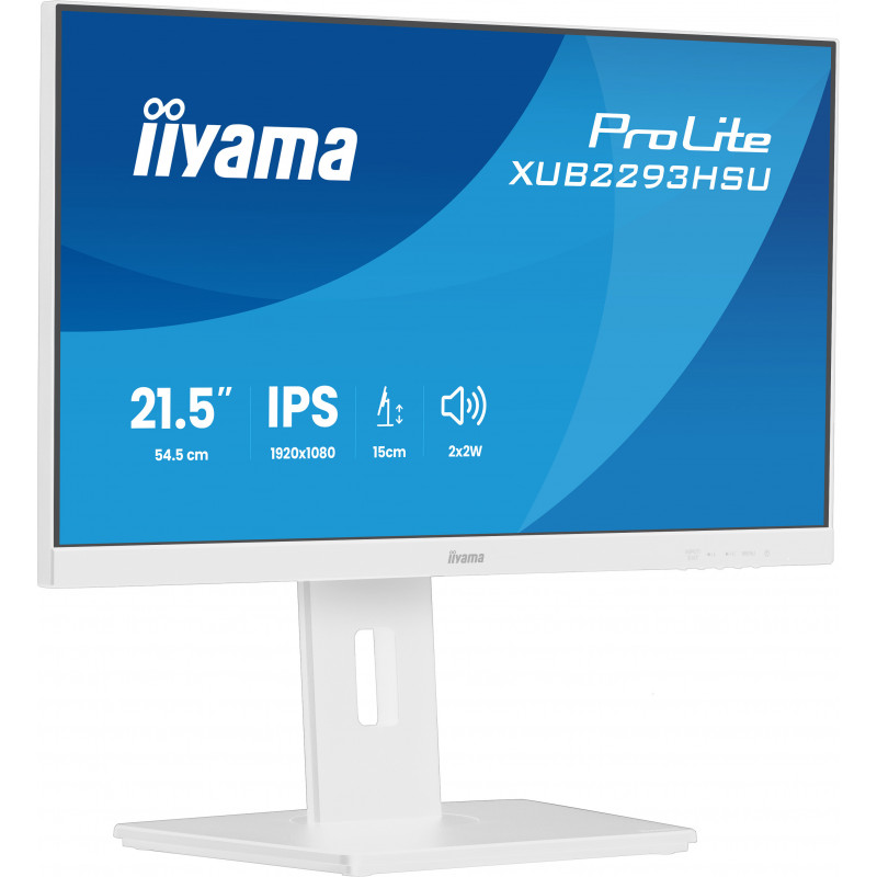iiyama ProLite XUB2293HSU-W7 tietokoneen litteä näyttö 54,6 cm (21.5") 1920 x 1080 pikseliä Full HD LED Valkoinen