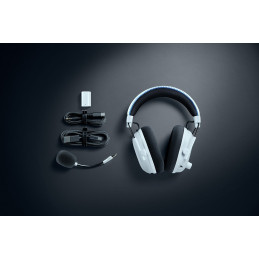 Razer BlackShark V3 Pro Kuulokkeet Langallinen & langaton Pääpanta Pelaaminen USB A-tyyppi Bluetooth Valkoinen